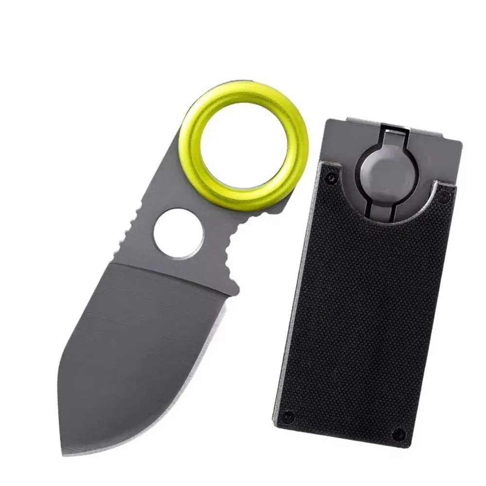 Edc Carry Fixed Blade Knife - Mini EDC-ringmes met vast mes, roestvrijstalen