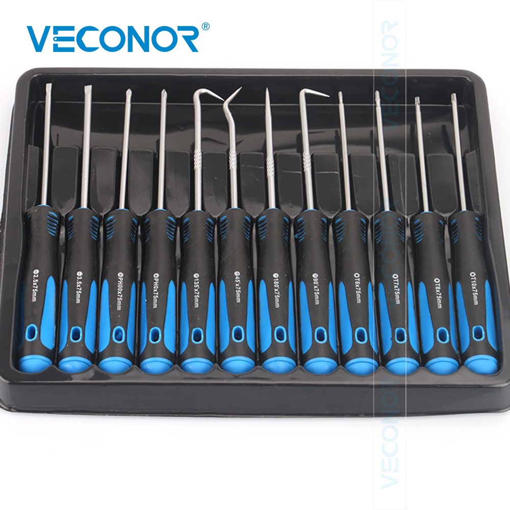Micro Screwdriver Kit - 12 STUKS Haak Oliekeerring Brandstofafdichting O-Ring