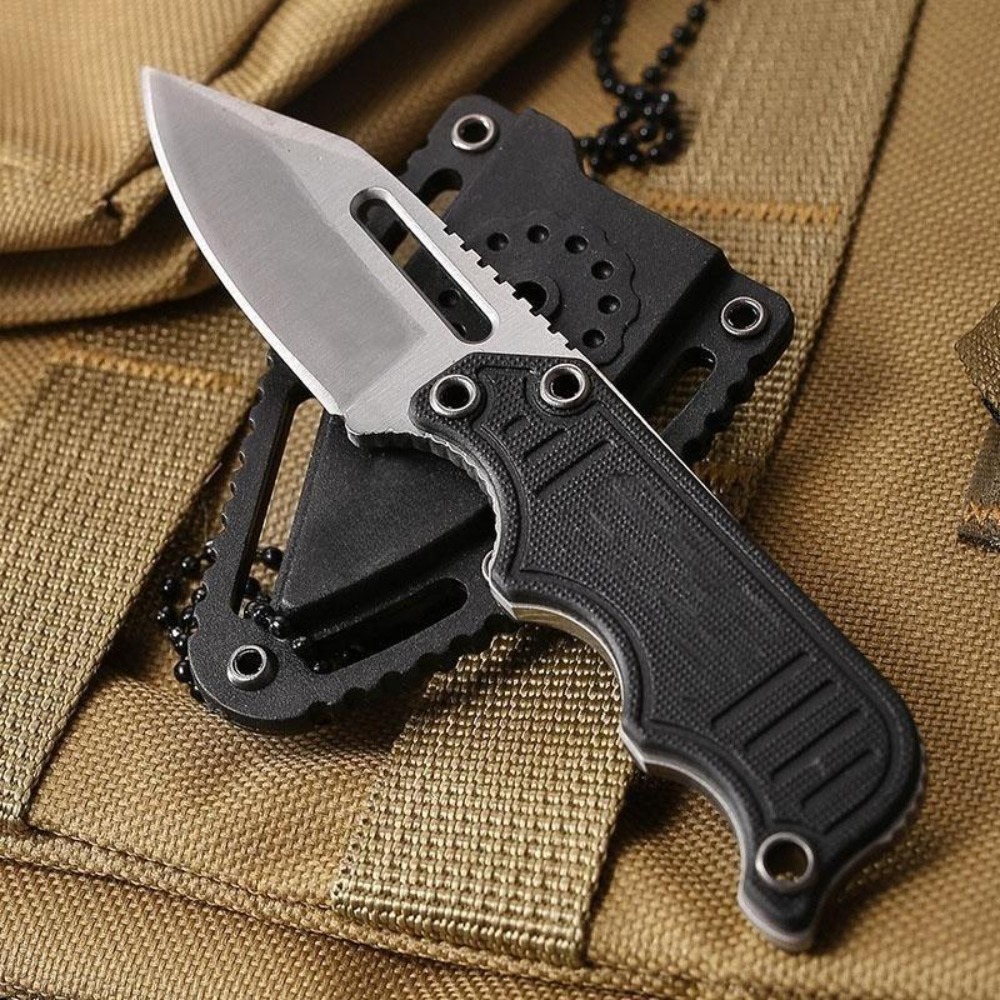 Edc Carry Fixed Blade Knife - Draagbare nekmes met Kydex schede, EDC